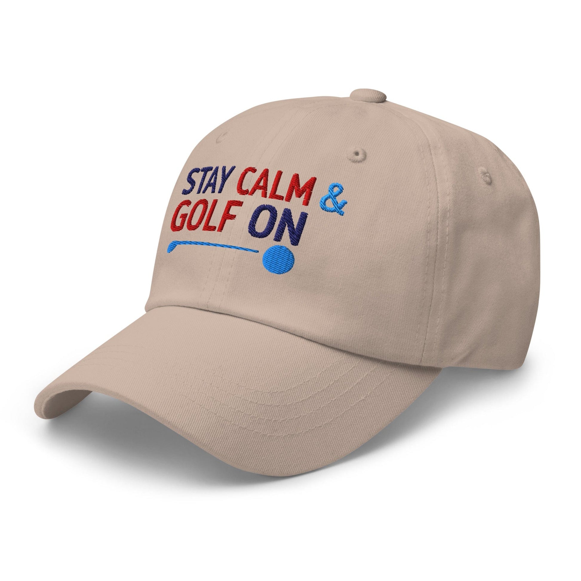Stay Calm & Golf On Funny Embroidered Golf Cap - Funny Golf Tee by Swing Epic