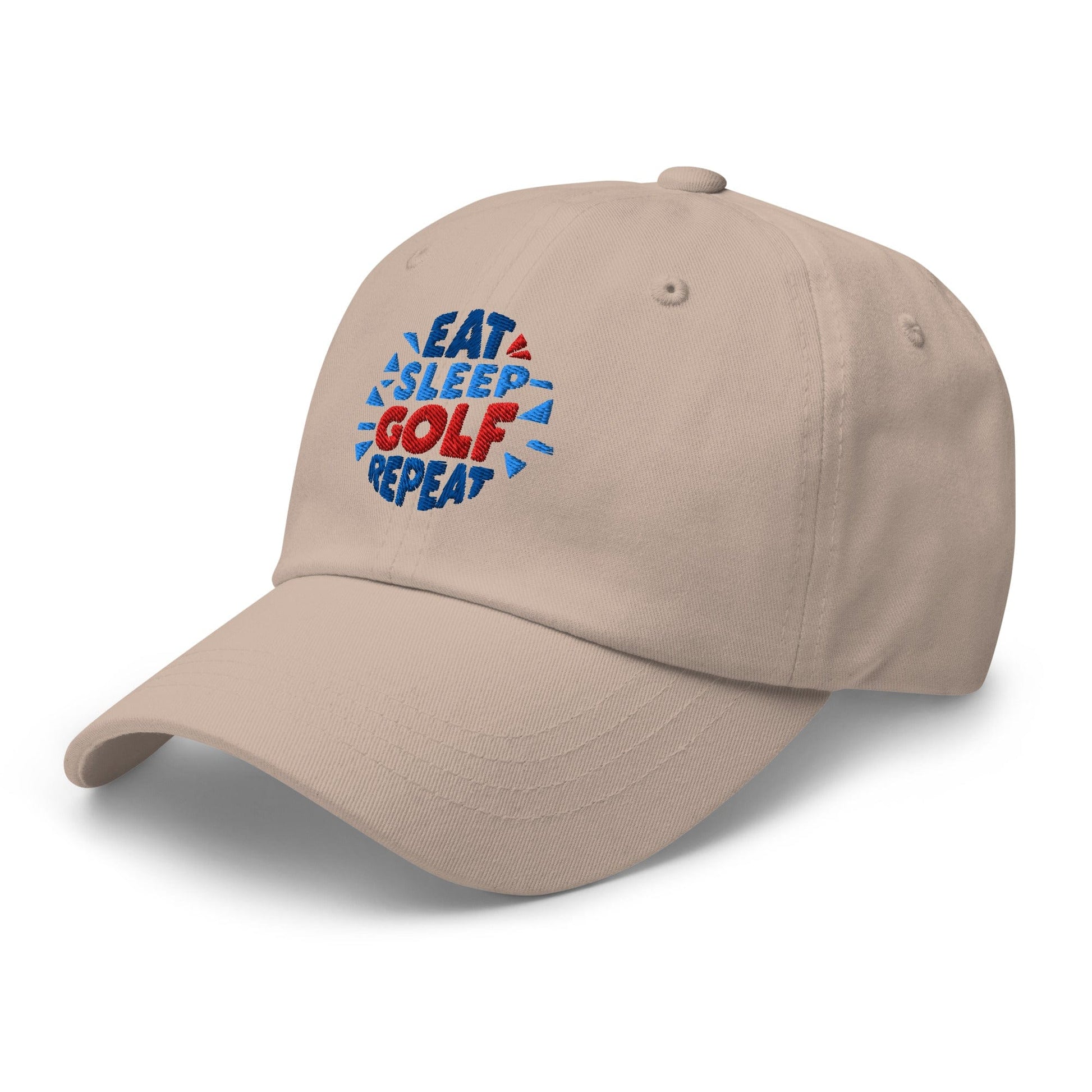 Eat Sleep Golf Repeat Fun Design Embroidered Golf Cap - Funny Golf Tee by Swing Epic