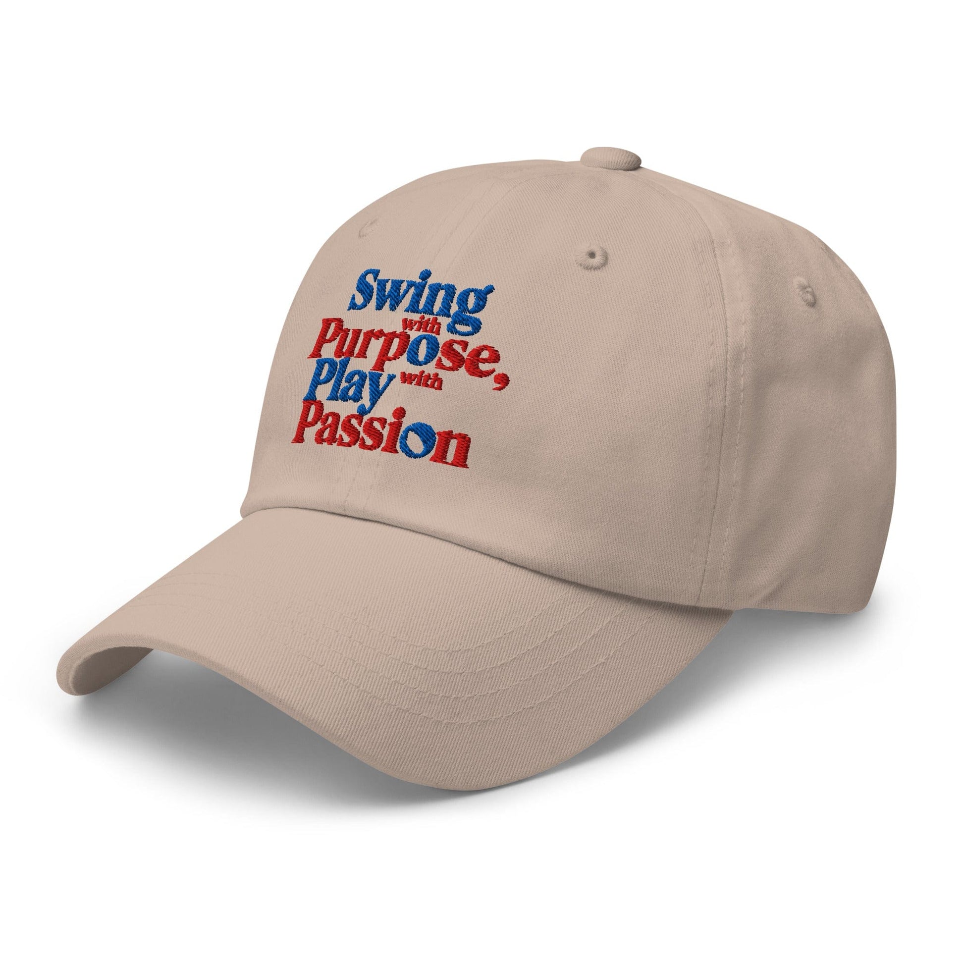 Swing with Purpose Play with Passion Embroidered Golf Cap - Funny Golf Tee by Swing Epic