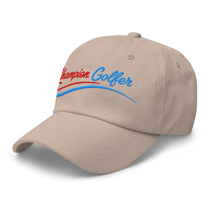 Champion Golfer Sparkling Star Fun Embroidered Golf Cap - Funny Golf Tee by Swing Epic