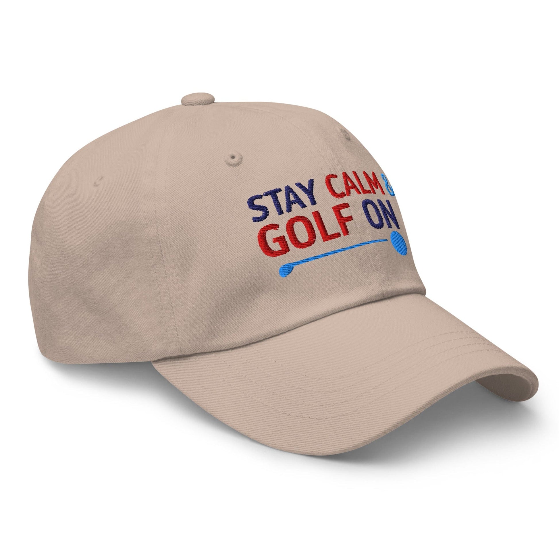 Stay Calm & Golf On Funny Embroidered Golf Cap - Funny Golf Tee by Swing Epic