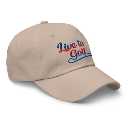 Live to Golf Fun Embroidered Golf Cap - Funny Golf Tee by Swing Epic