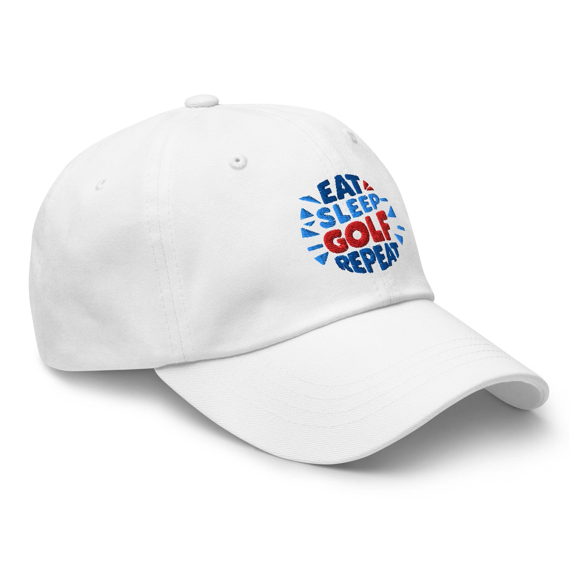 Eat Sleep Golf Repeat Fun Design Embroidered Golf Cap - Funny Golf Tee by Swing Epic