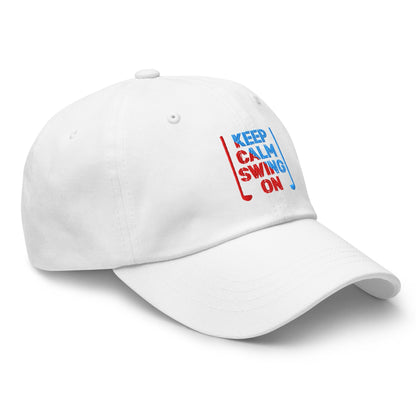 Keep Calm Swing On Embroidered Golf Cap - Funny Golf Tee by Swing Epic