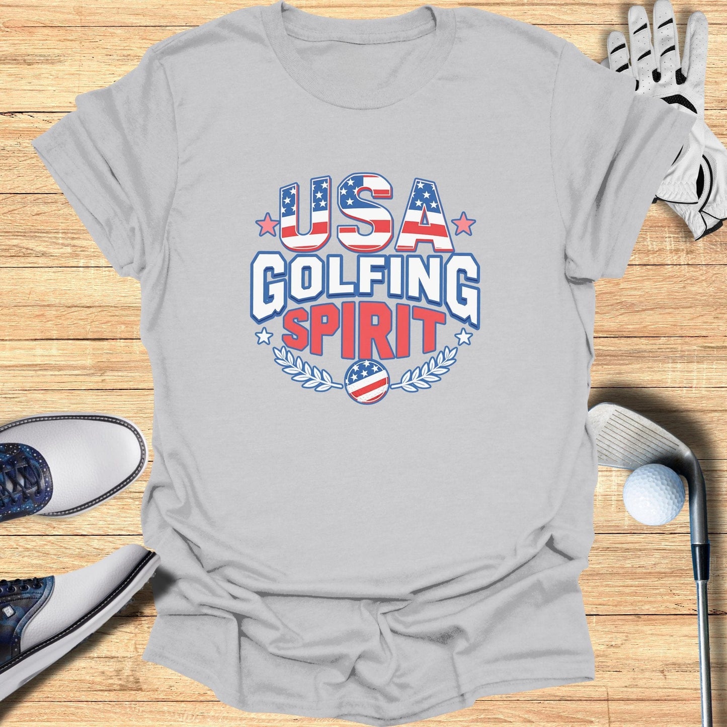 USA Golfing Spirit T-Shirt - Funny Golf Tee by Swing Epic
