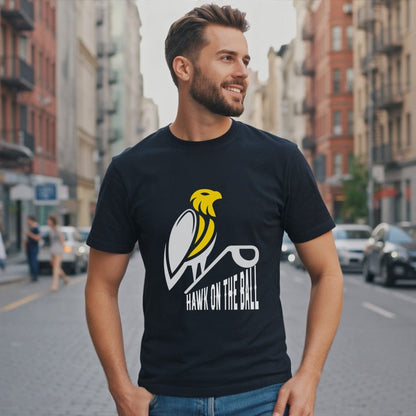 Hawk on the Ball Graphic Design T-shirt