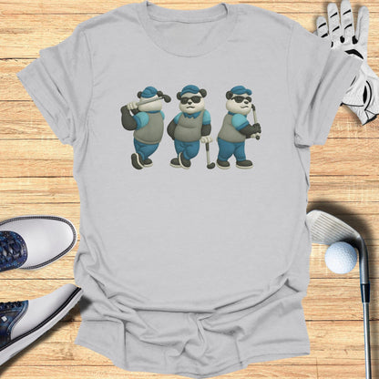 Golfing Panda Graphic Tee Playful Panda Golfing Shirt