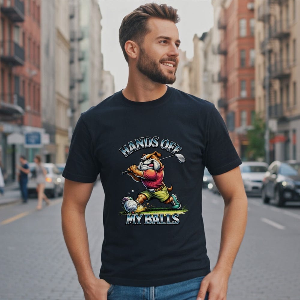 Hands Off My Balls Funny Golf Bulldog T-Shirt