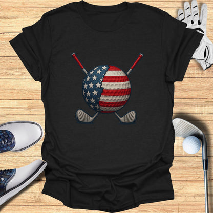 Patriotic American Flag Golf Club T-Shirt