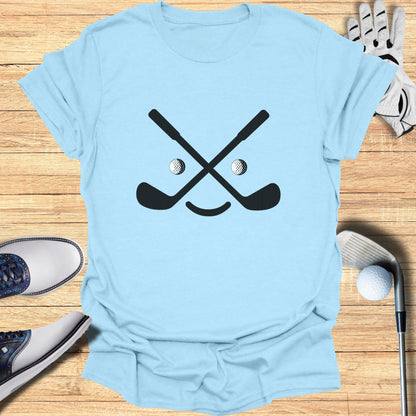 Funny Golf Emoji Graphic T-Shirt for Golf Enthusiasts