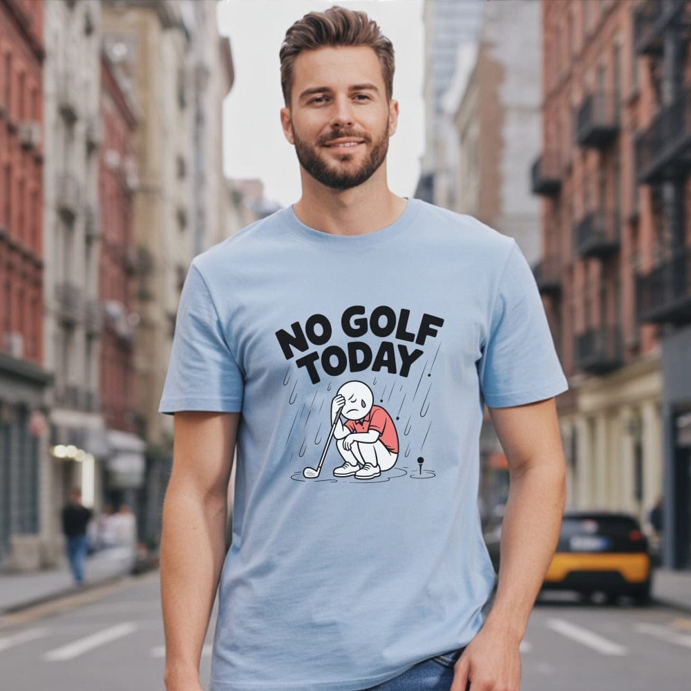 No Golf Today Cartoon Graphic T-Shirt for Men