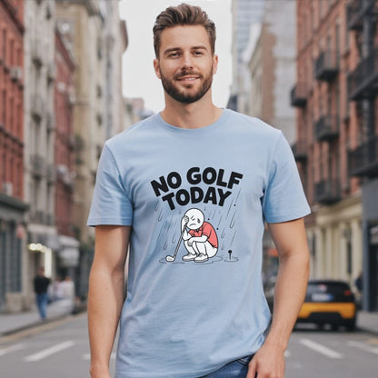 No Golf Today Cartoon Graphic T-Shirt for Men