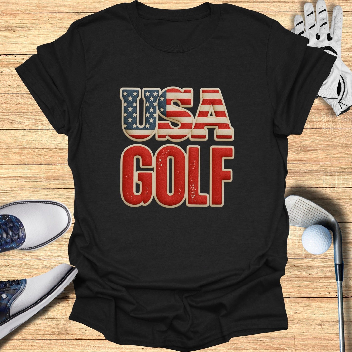 USA Golf Themed Graphic Tee Shirt for Enthusiasts