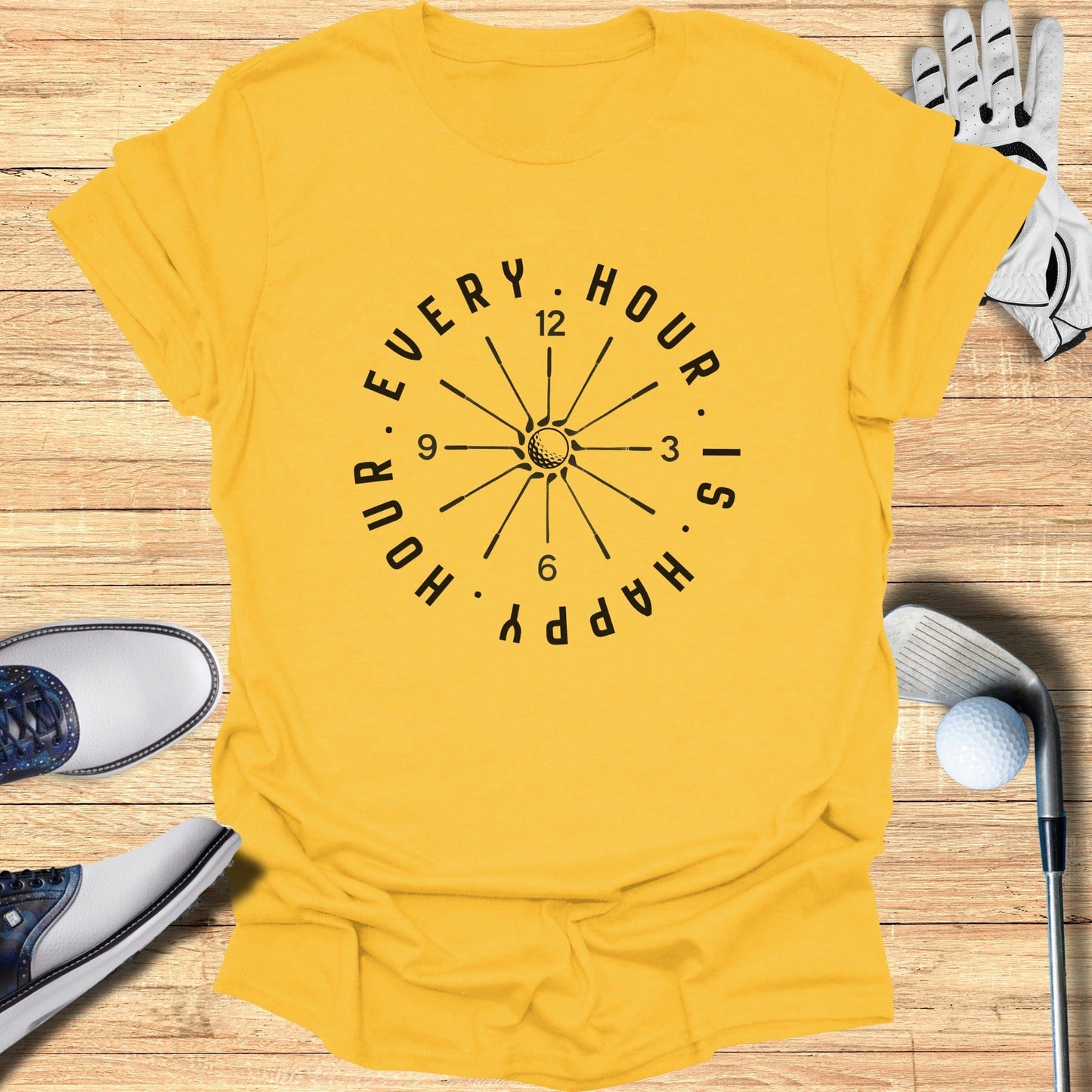Every Hour Is Happy Hour Golf Themed Shirt