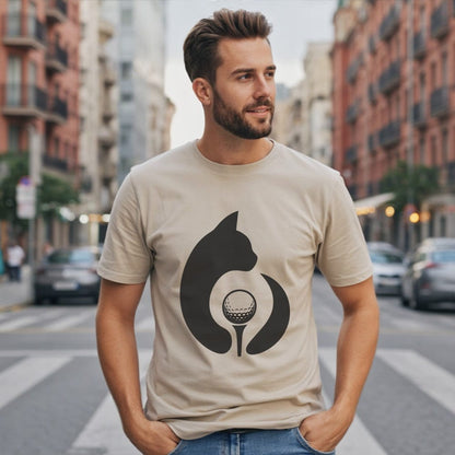 Unique Cat and Golf Ball Design T-shirt