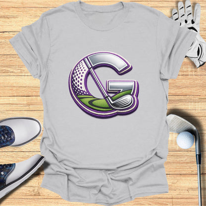 Golf Themed Letter G Graphic Tee Shirt