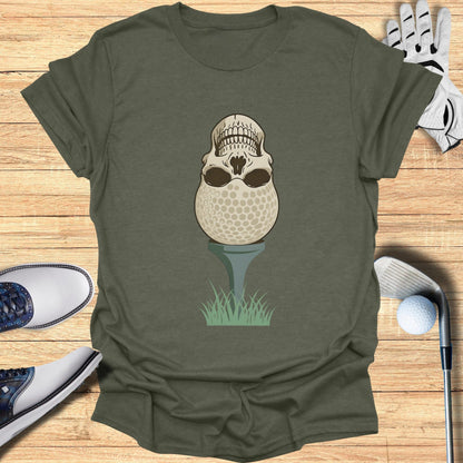Unique Golf Skull Graphic Tee Shirt