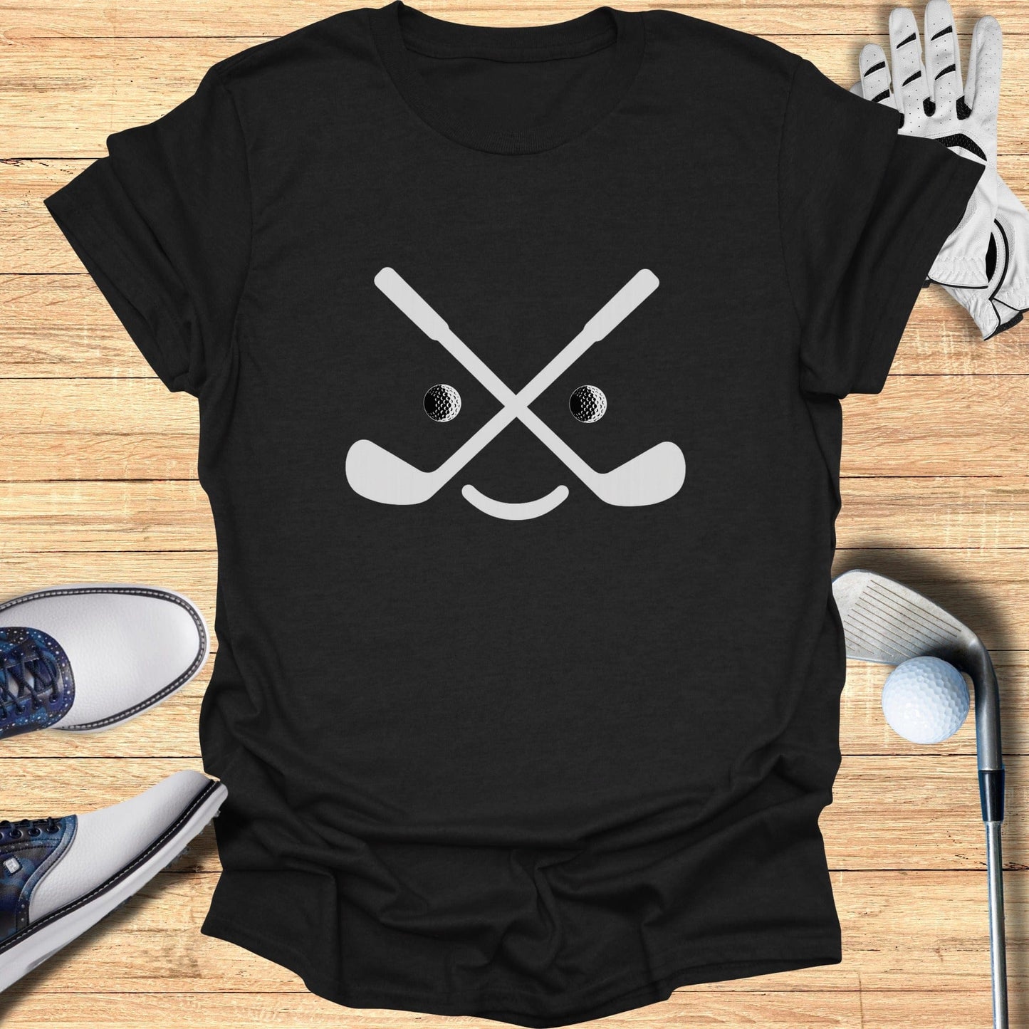 Golf Club Smile Face Graphic Sports Shirt