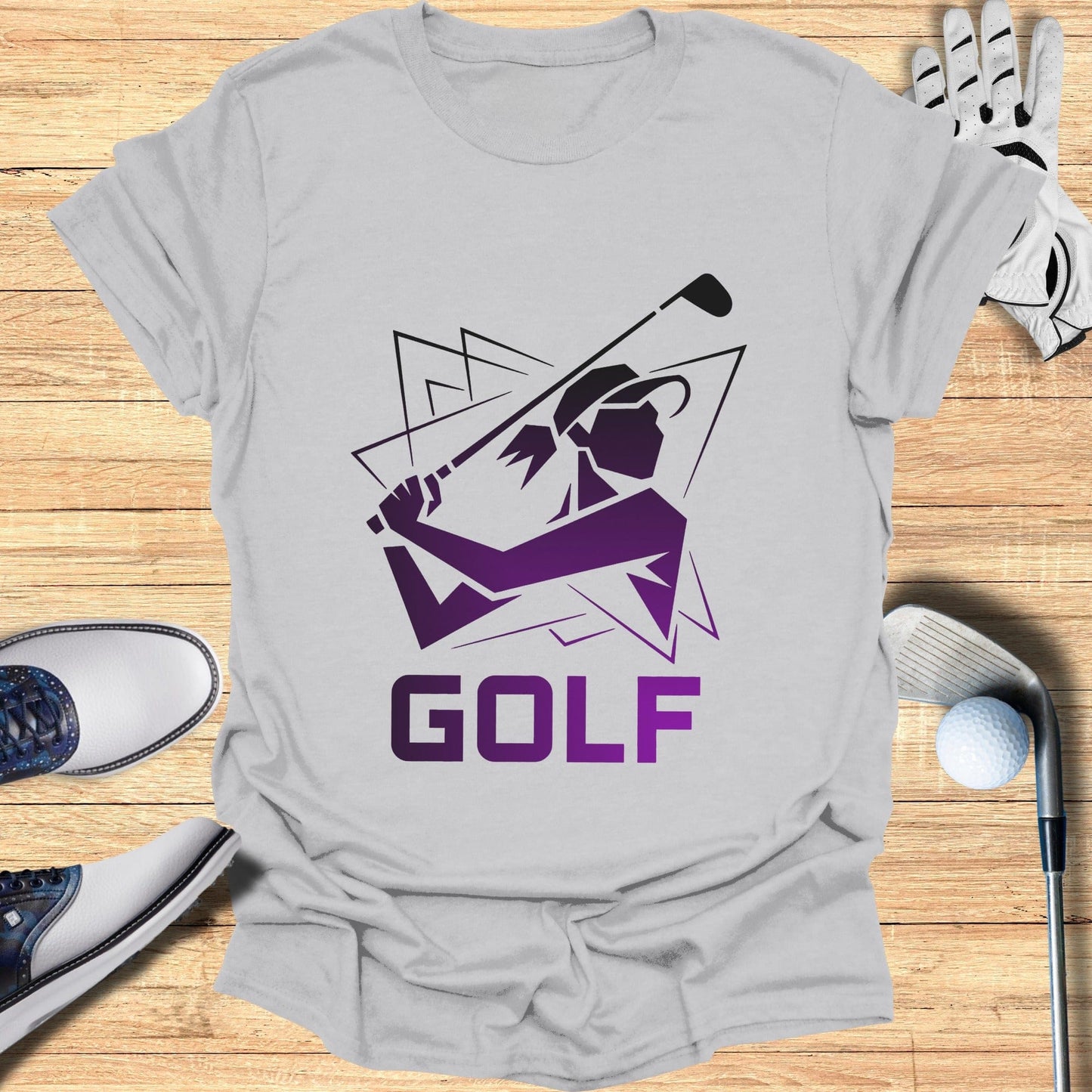 Artistic Golf Design Graphic Printed T-shirt
