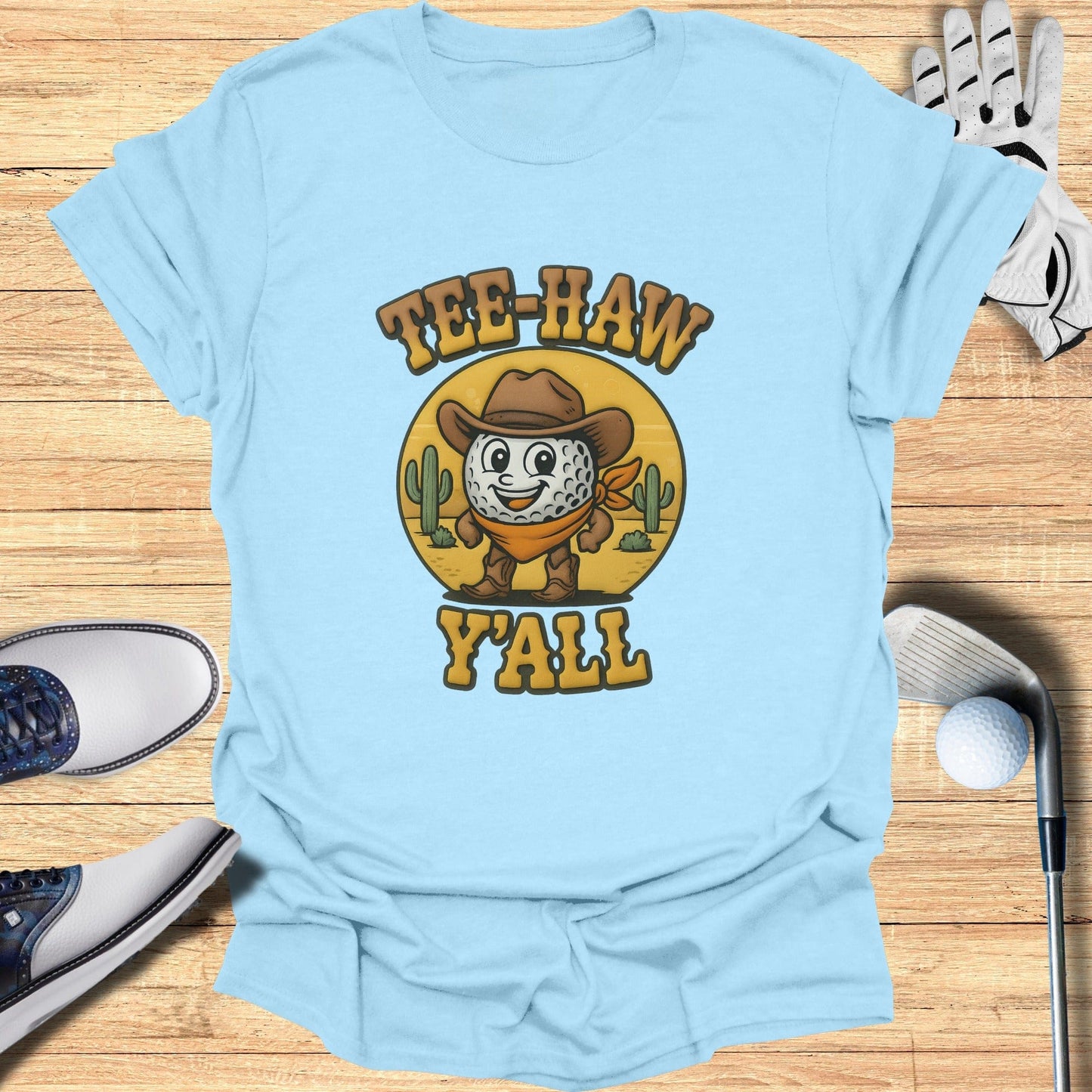 Tee-Haw Y'all Golf Cowboy Graphic T-Shirt