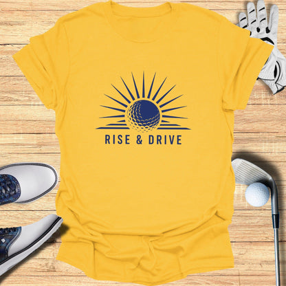Rise and Drive Graphic Tee Golf-Themed Shirt