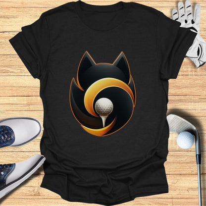 Striking Black Tee with Golf Ball and Cat Design Product