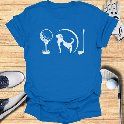 Dog Golf Ball and Club Graphic T-Shirt for Golf Lovers