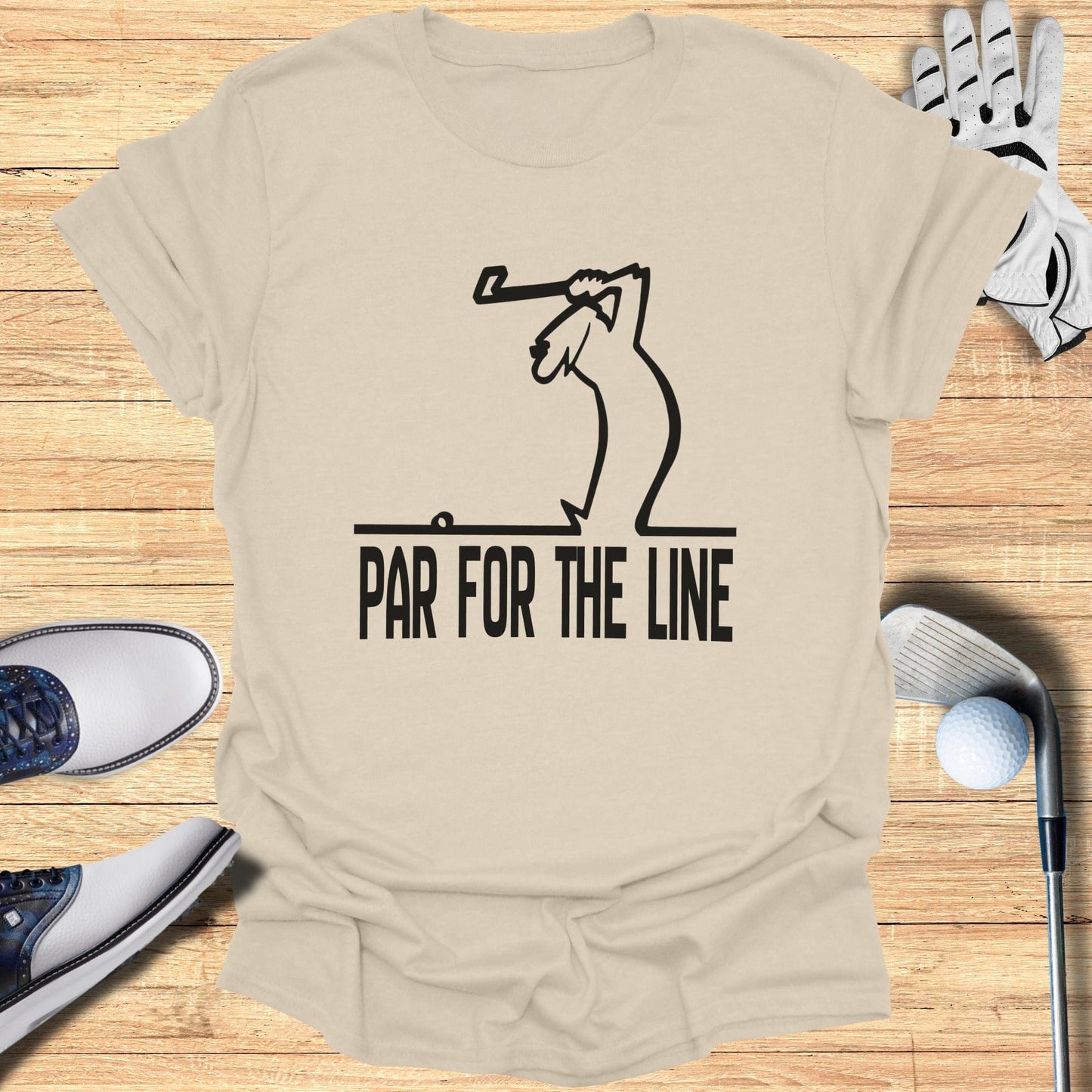 PAR FOR THE LINE Cartoon Golf T-Shirt