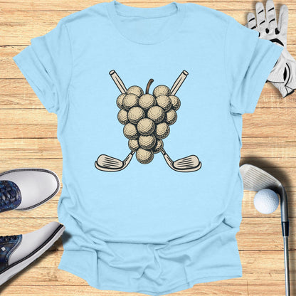 Funny Grapes with Golf Clubs Graphic Tee