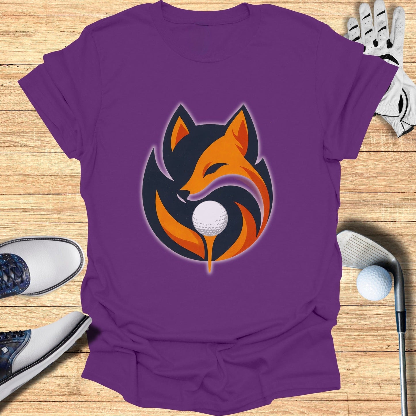 Stylish Fox Golfing Graphic Mens Tee Shirt