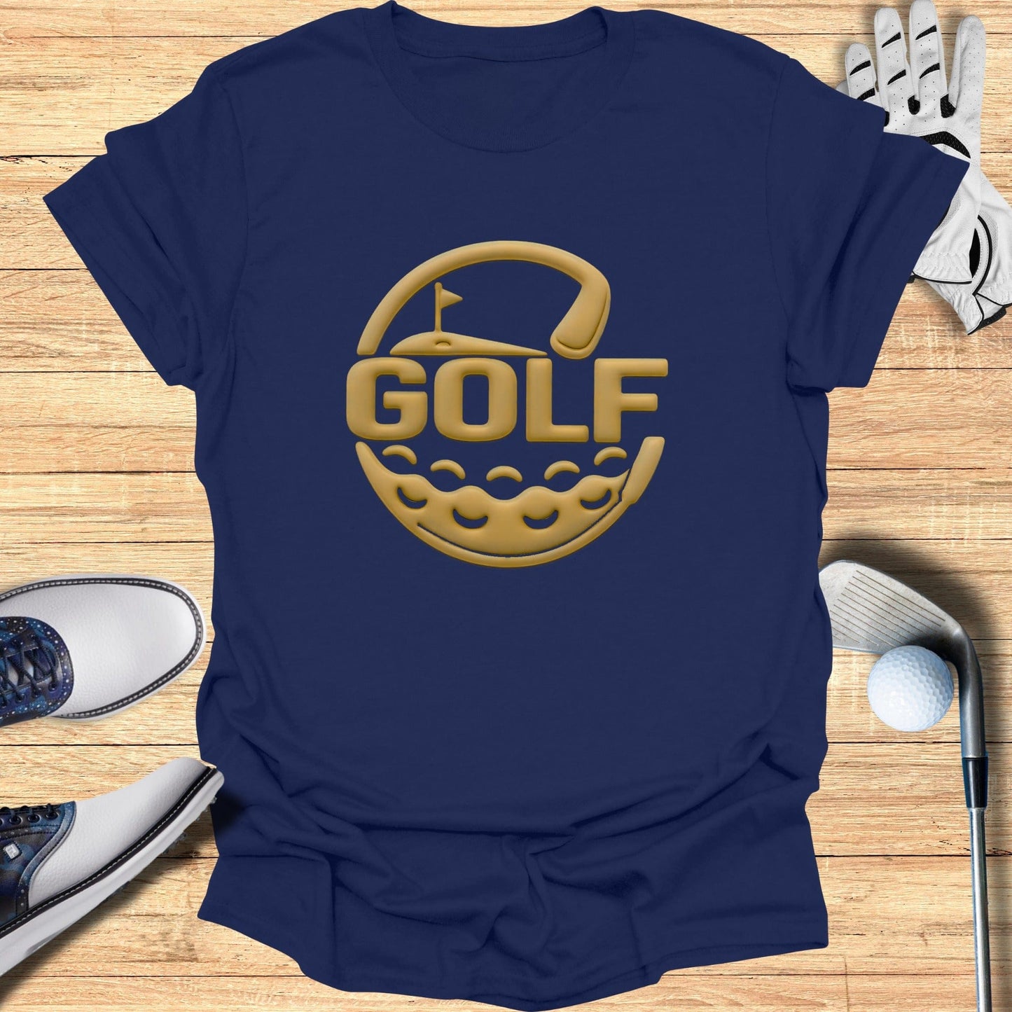 Golf Embossed Logo Graphic Tee Shirt