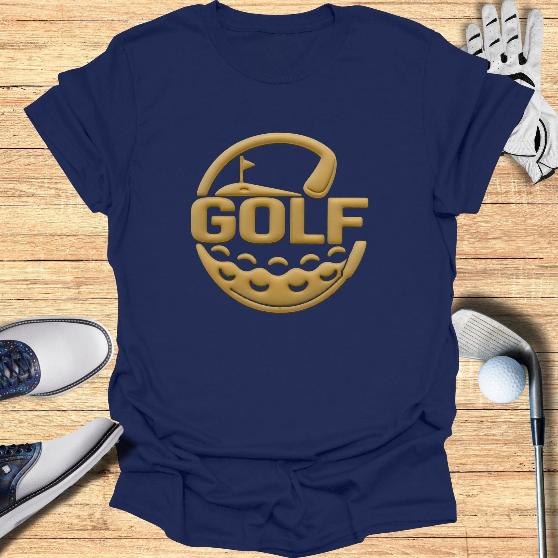 Golf Embossed Logo Graphic Tee Shirt