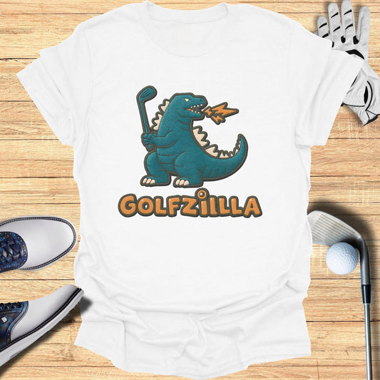 Golfer Monster Graphic Tee Fun Golfzilla T-Shirt