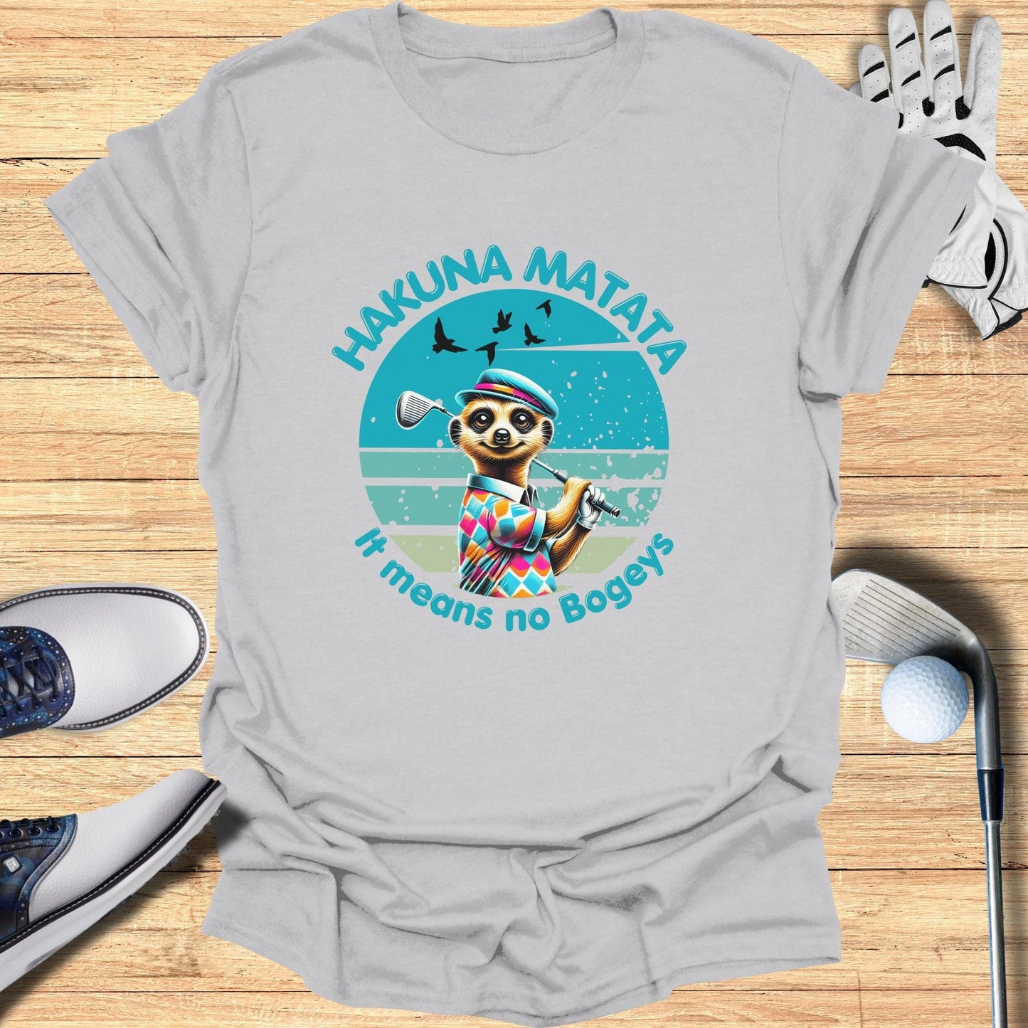 Hakuna Matata It Means No Bogeys T-Shirt - Funny Golf Tee by Swing Epic