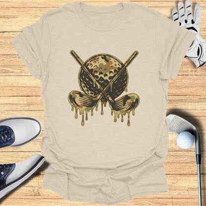 Camouflage Golf Ball and Clubs Graphic T-Shirt