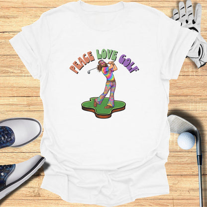 Peace Love Golf Hippie Artwork T-Shirt
