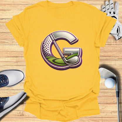 Stylish Yellow T-Shirt with Golf Themed G Design