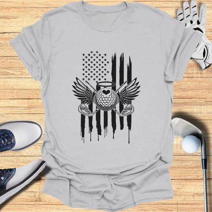 American Flag Eagle with Halo Golf Graphic Tee