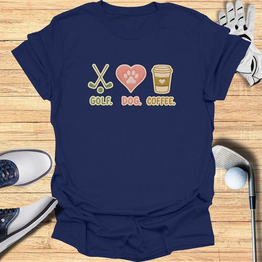 Golf Dog Coffee Graphic Tee for Casual Outfits