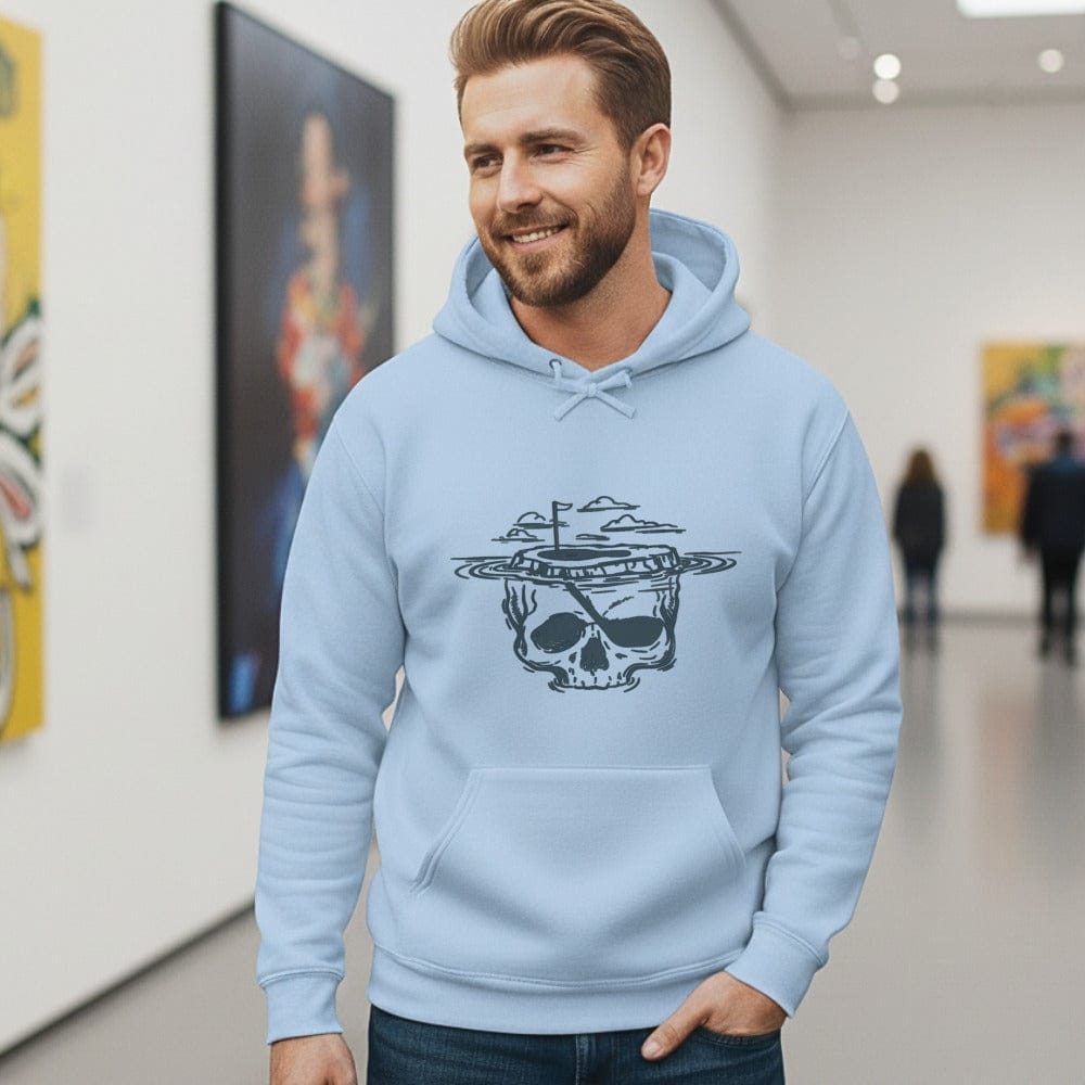Skull Hoodie with Blue Planet Art for Casual Look