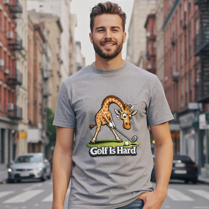 Golf Is Hard Funny Giraffe Graphic Tee