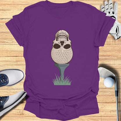 Skull Golf Ball Design T-Shirt for Golf Enthusiasts