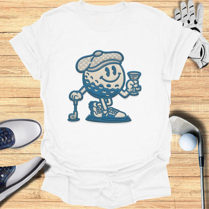 Cartoon Golf Ball Character Catching Fun Shirt