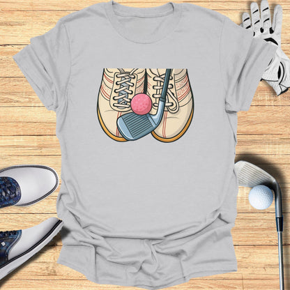 Golf Shoes and Club Graphic Tee Golf Shirt