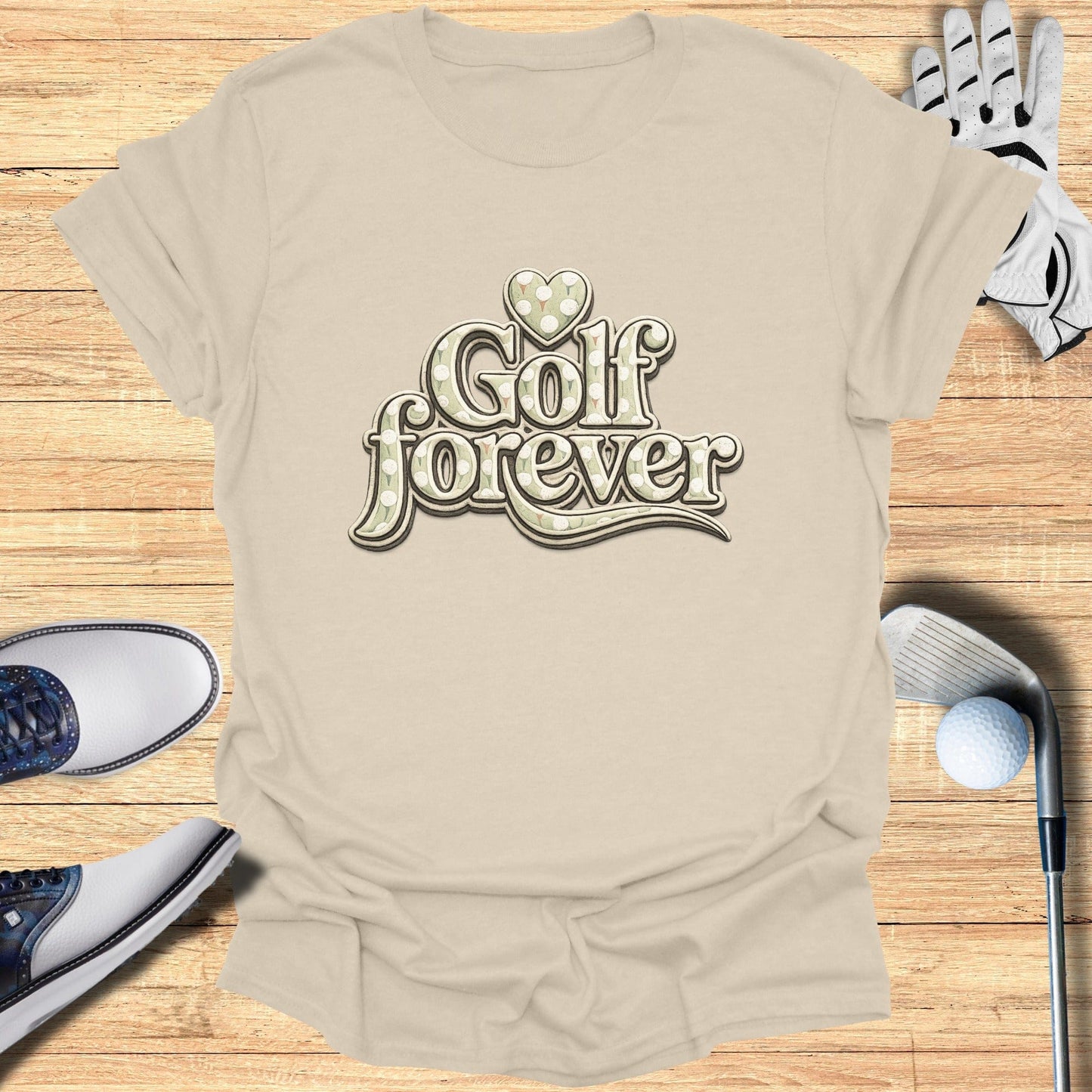 Golf Forever Heart Design Tee Perfect for Enthusiasts