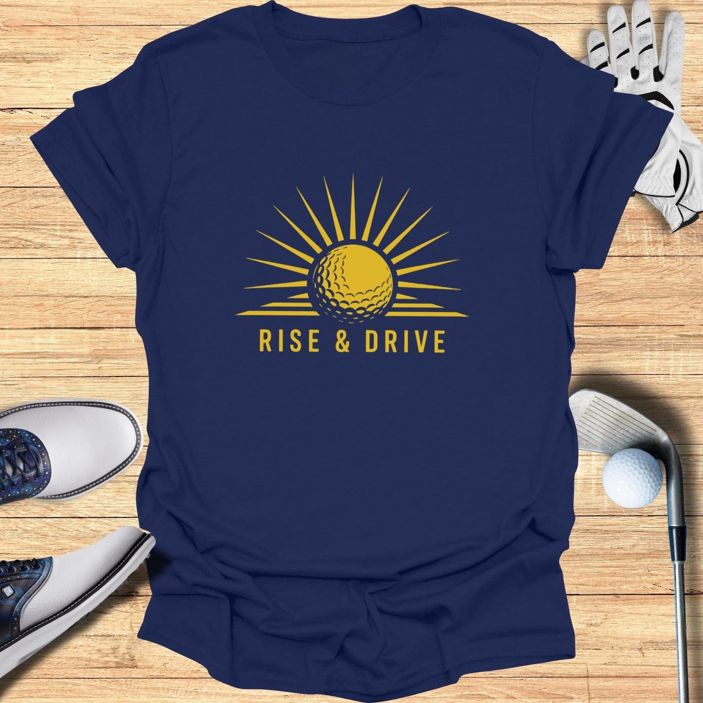 Rise and Drive Golf Themed Shirt Perfect for Enthusiasts