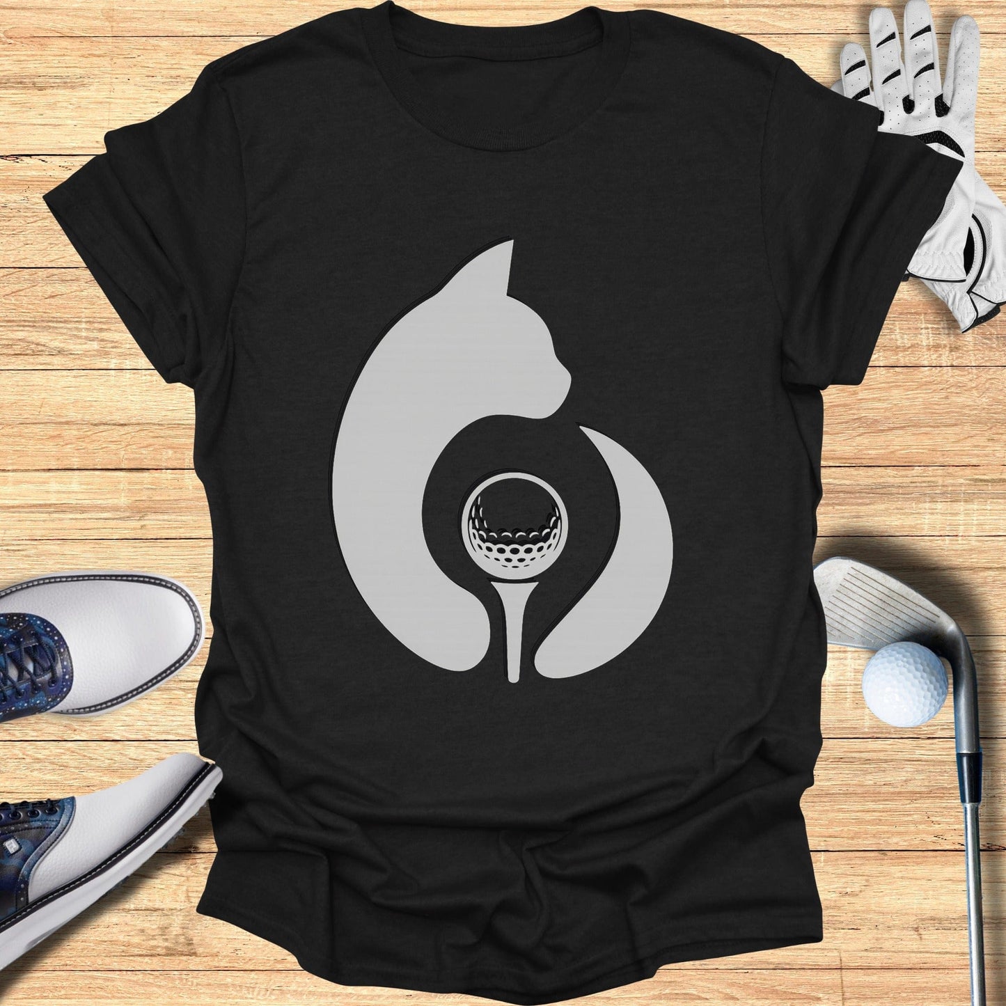 Unique Cat and Golf Themed T-Shirt for Enthusiasts