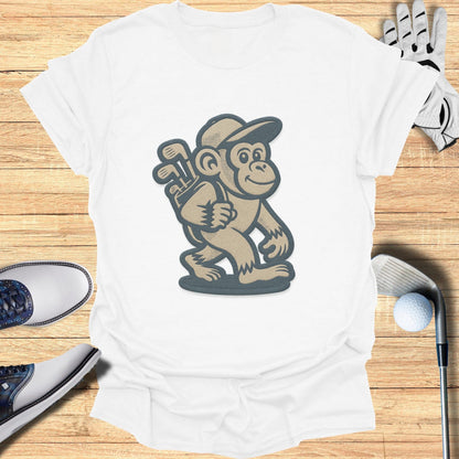 Retro Golfing Monkey T-Shirt Golf Enthusiast Tee