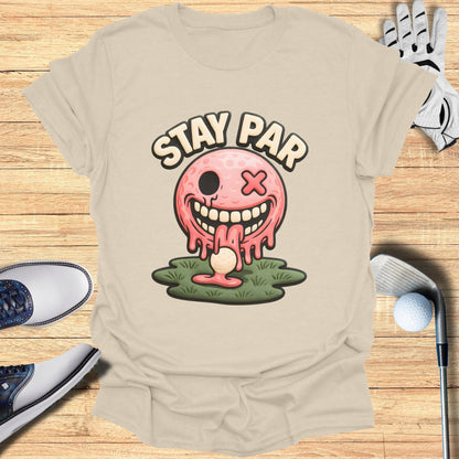 Stay Par Fun Cartoon Melting Golf Ball T-shirt