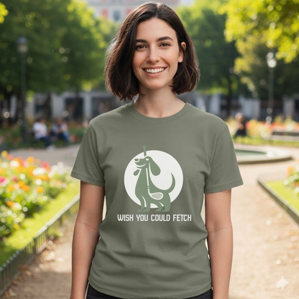 Dog Graphic Tee with Cute Fetch Saying Design